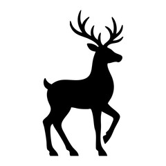 Vector silhouette illustration of a reindeer © Menhikki