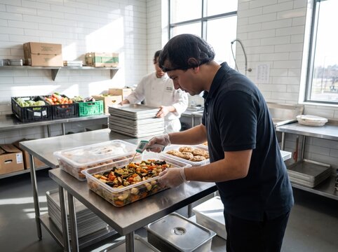 Volunteers Prepare Holiday Food Surplus for Redistribution