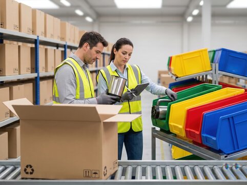 Warehouse Employees Manage Holiday Returns Reverse Logistics