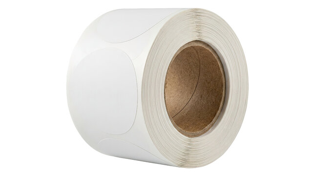 Large roll of blank adhesive labels for printing or shipping use