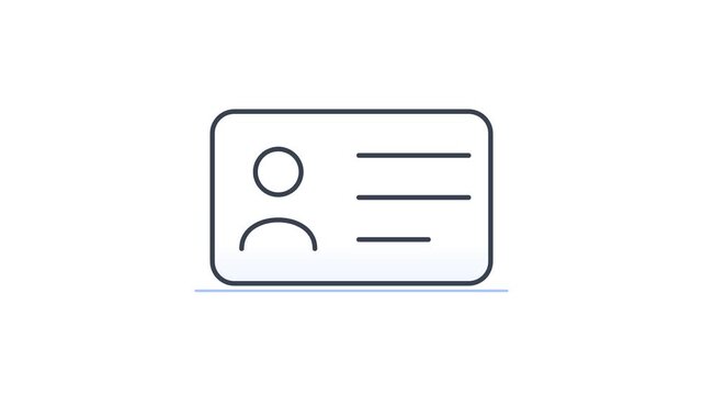 Identity verification scan of ID card with green tick loop animation