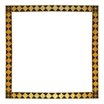 Frame border square gold golden