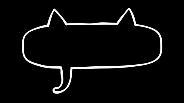 Cat Ear Speech Bubble for Pet Talk with Twitching Ears, Hand Drawn