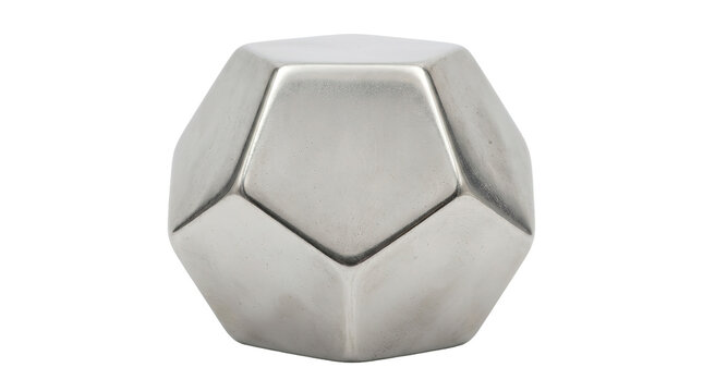 Geometric metallic dodecahedron with smooth surface and unique design