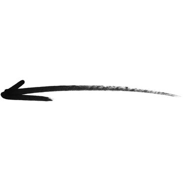 Hand drawn charcoal arrow pointing left on white background with directional sig