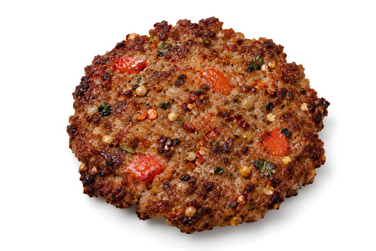 Peshawari Chapli Kebab Patty Isolated on White Background