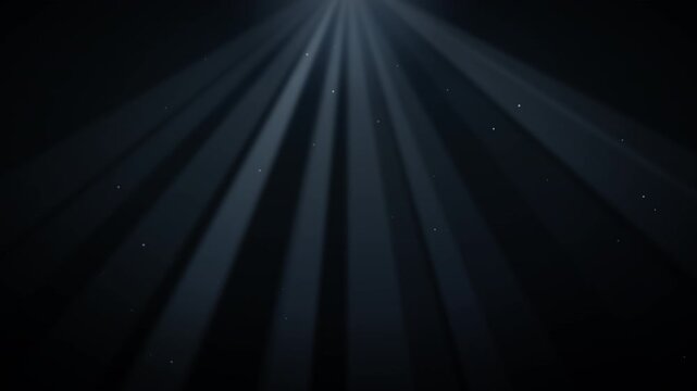 Dark background with mysterious volumetric light beams shining down from the top center casting dramatic shadows