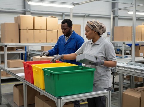Warehouse staff managing holiday returns reverse logistics