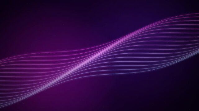 A vibrant gradient of deep purple to soft pink flows in a smooth, sinuous wave across a dark background, creating an abstract display of digital art.