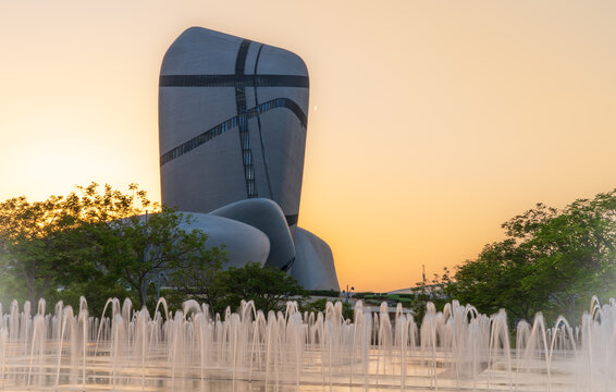 Modern Ithra Library Architecture Interior at King Abdulaziz Center for World Culture in Dhahran Saudi Arabia