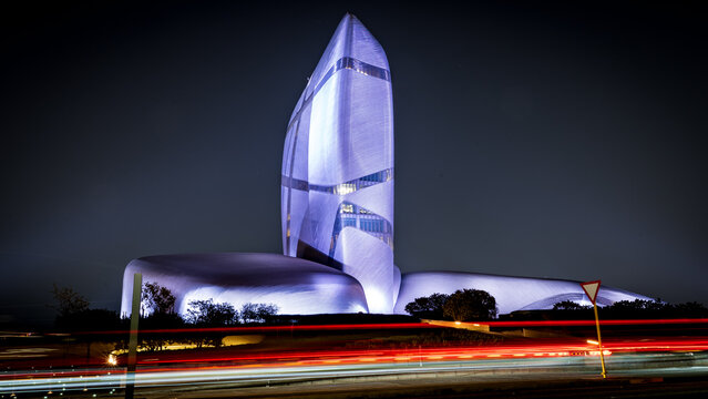 Modern Ithra Library Architecture Interior at King Abdulaziz Center for World Culture in Dhahran Saudi Arabia