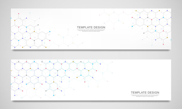 Abstract geometric background with hexagons shape pattern for banner or website header template