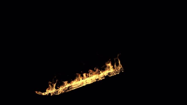 Pole Fire Flames Isolated on Transparent Background