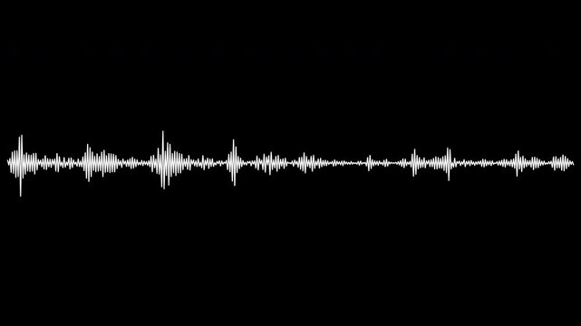 audio spectrum wave effect with linear sound wave signal on transparant background. voice frequency spectrum. audio visualizer. dynamic sound line animation.