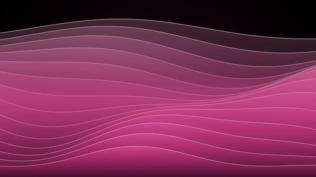 Abstract pink wavy lines flowing gracefully, creating a smooth, gradient texture with a dark top and bottom border.