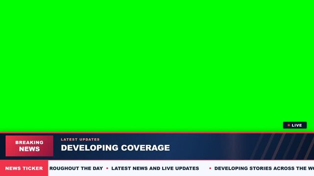Classic Breaking News Red Lower Third Green Screen