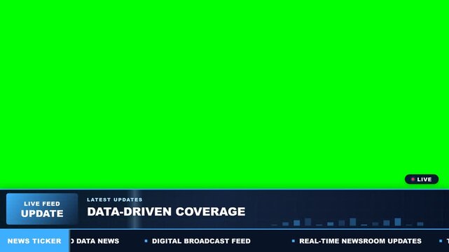Cyber Digital News Blue Grid Blank Lower Third Overlay