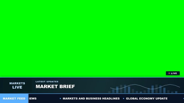 Financial News Blue Stock Chart Blank Lower Third Overlay