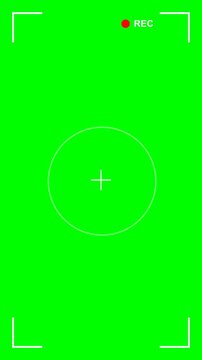 Vertical camera recorder interface on green screen background