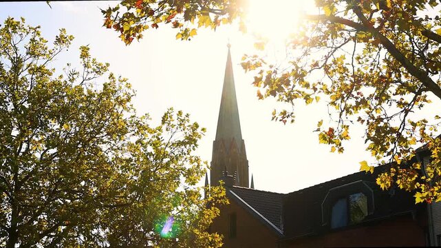 the city of viersen in germany 4k video with a pan