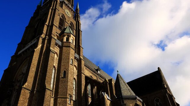 the city of viersen in germany 4k video with a pan