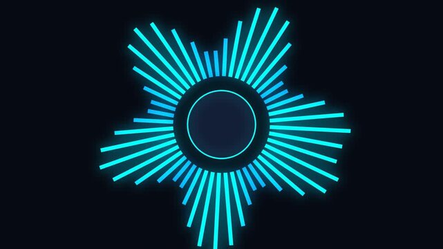 Circular histogram bars rotating around center