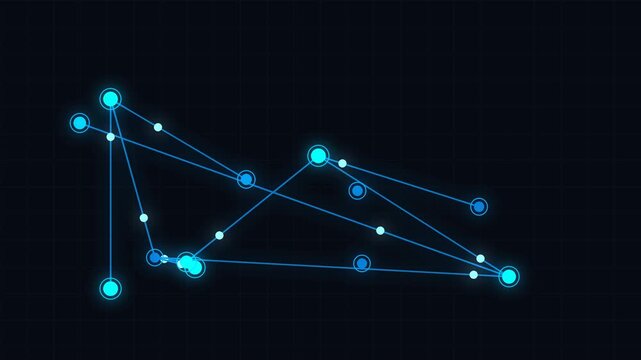 Network topology map with ping pulses animation