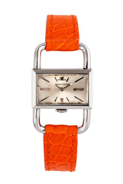 Jaeger LeCoultre hand-wound watch, Lucchetto model, year 60, steel case with silver dial. Milan, Italy, April 16, 2025