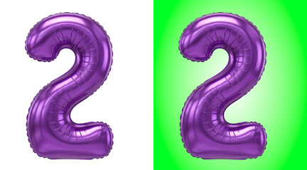 Shiny purple foil number twenty two balloons © Abdur