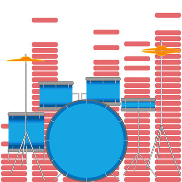 Drum set flat style