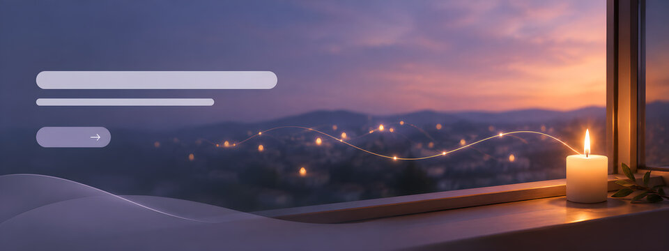 Baby Loss Awareness Week 2026 Candlelight Remembrance Banner With Twilight Sky and Copy Space