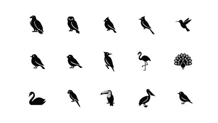 Fototapeta premium Black silhouette birds in flight