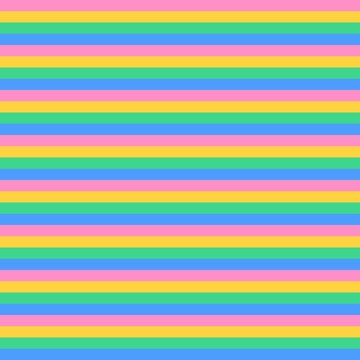 Seamless pattern of horizontal colorful stripes in pink, yellow, green, and blue, vibrant retro vector background for spring apparel, textile prints, and playful wrapping paper designs   