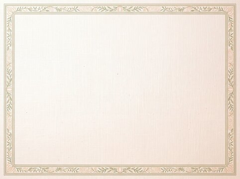 Vintage botanical illustrated border on cream paper