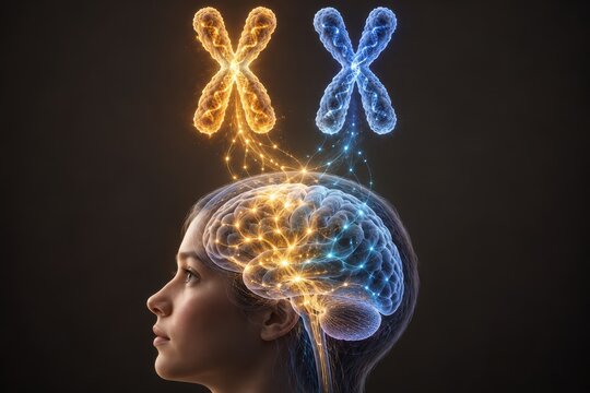 x chromosome intelligence concept links genes with the brain