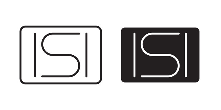 ISI mark icon flat outline in black