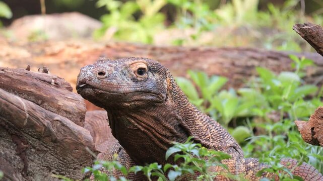 Komodo Dragon flick out their long, forked tongues to "taste" or "smell" the air to track food and navigate their surroundings