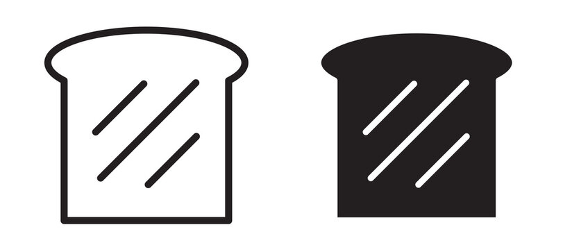 White bread icon flat outline in black