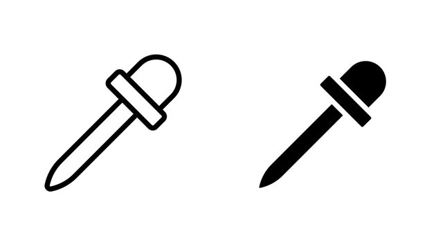 Eye dropper icon flat outline in black