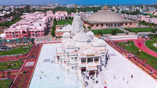 Prem Mandir Vrindavan- Aerial Drone View of Beautiful Temple in Vrindavan 