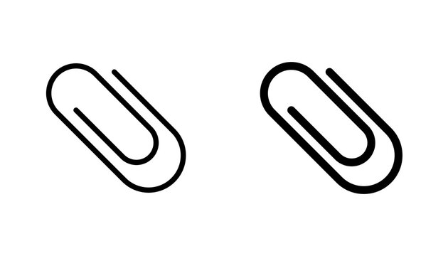 Paperclip icon flat outline in black