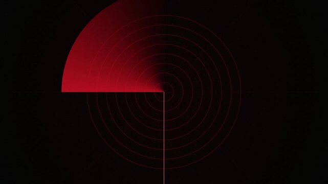 Red CGI radar target screen sweeping seamless loop