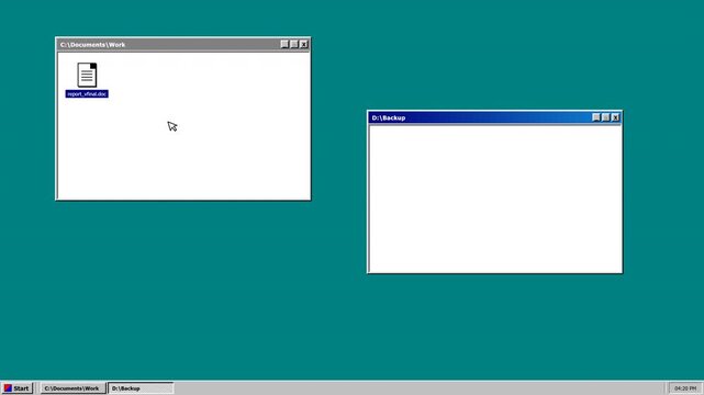 Multiple windows open on a classic retro computer operating system desktop screen.