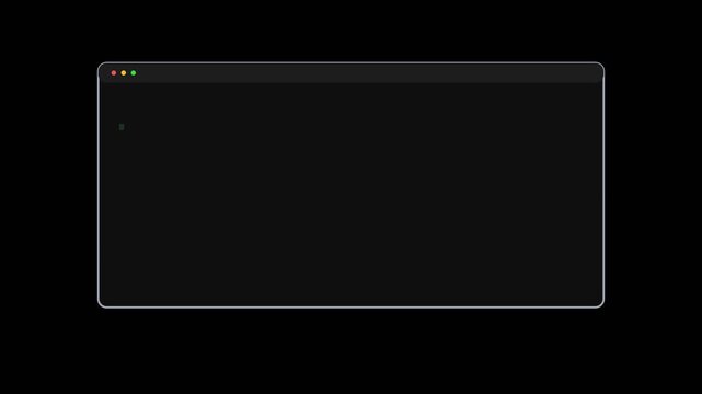 Minimal dark browser window mockup, modern web browser interface, blank dark mode application frame for software showcase