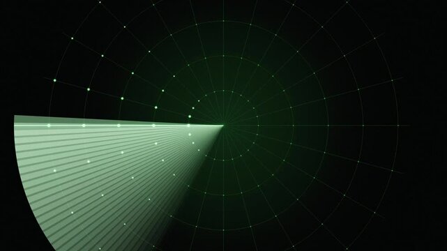 Radar screen sweep target detection seamless loop background