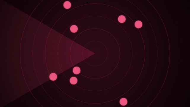 Radar sweep interface scanning pink targets seamless loop background
