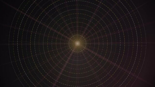 Radar grid polar coordinates glowing gold seamless loop background
