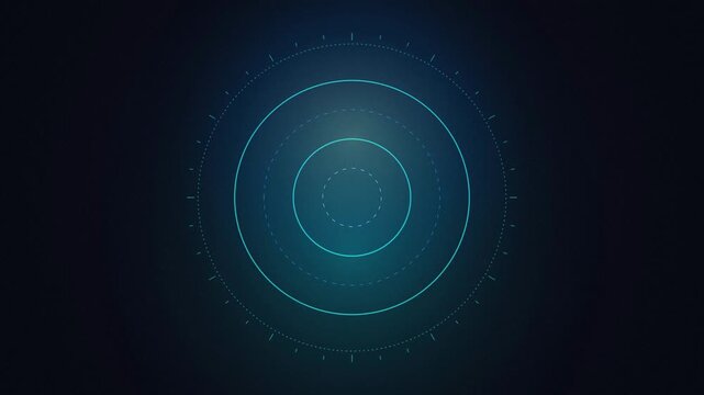 Cyan HUD target radar interface rotating seamless loop motion
