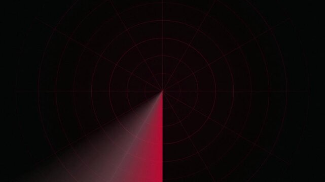 Red radar screen sweep vector polar grid seamless loop background