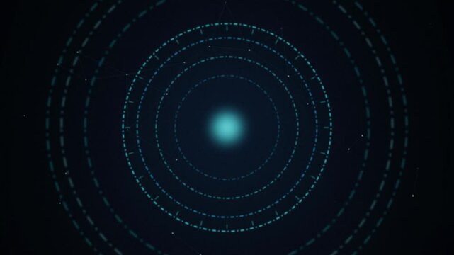 HUD circular digital interface rotating glowing seamless loop
